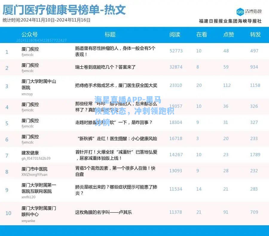 海星直播APP-黑马恢复状态，冲刺领跑积分榜  第1张